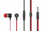 Celebrat Stereo Earphones with Microphone and Flat Cable for Android/iOs Devices Red/Black S50-R